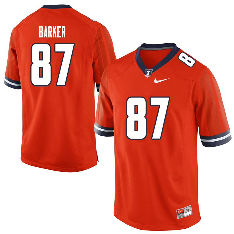 Men #87 Daniel Barker Illinois Fighting Illini College Football Jerseys Sale-Orange